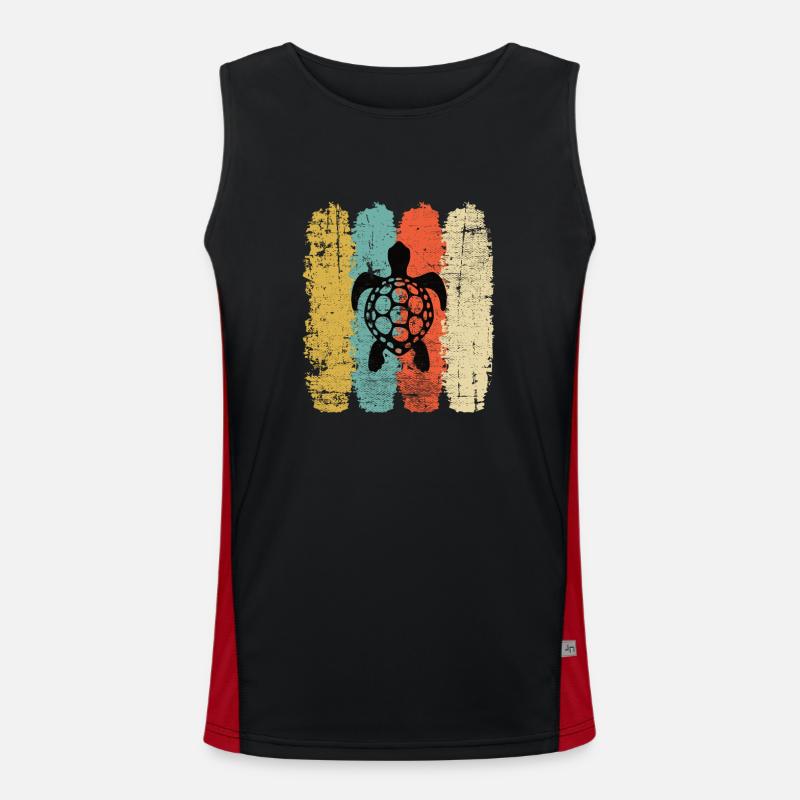 Turtle Retro Animal Sea Reptile Gift idea Funktionelles Kontrast-Tank Top für Männer 
