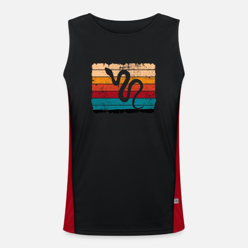 Snake Retro Reptile Python Idée cadeau Débardeur respirant contrasté Homme 