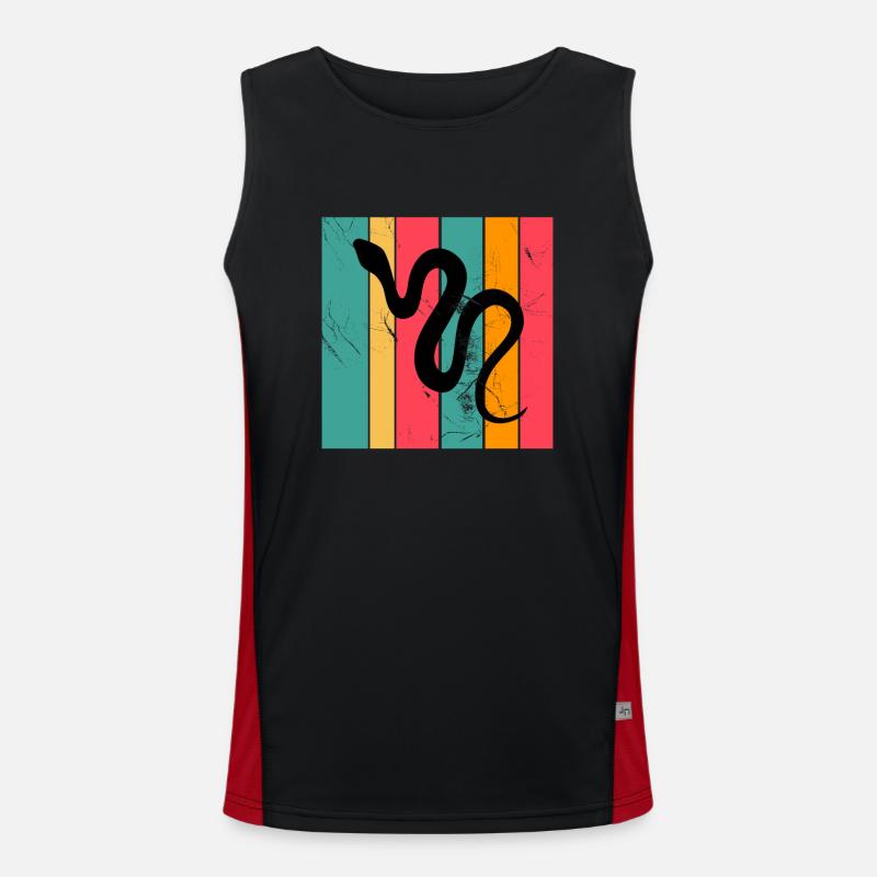 Snake Retro Reptile Python Gift idea Funktionelles Kontrast-Tank Top für Männer 