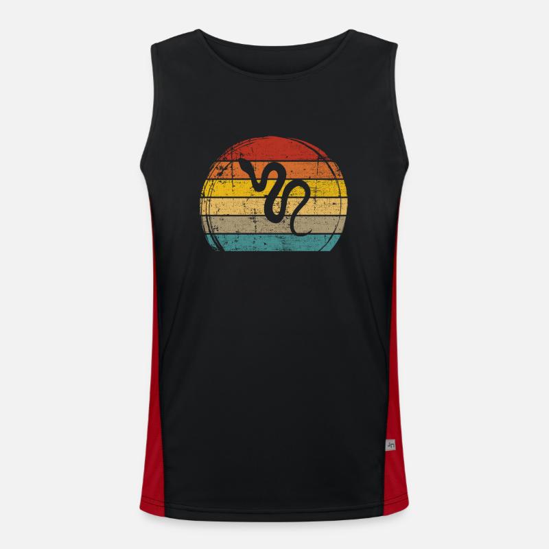 Snake Retro Reptile Python Idée cadeau Débardeur respirant contrasté Homme 