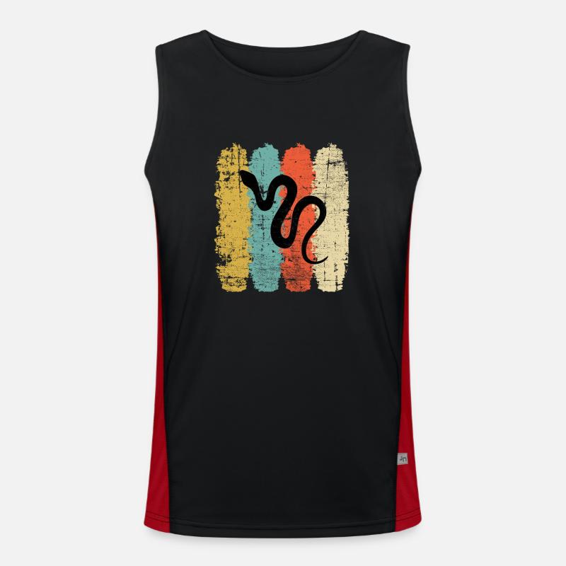 Snake Retro Reptile Python Idée cadeau Débardeur respirant contrasté Homme 