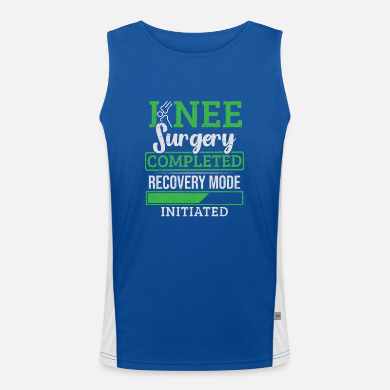 Knee Surgery Completed Knee Replacement Men's Functional Contrast Tank Top 