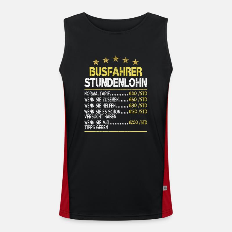 Busfahrer Stundensatz Stundenlohn Funktionelles Kontrast-Tank Top für Männer 