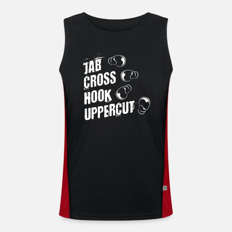 Coups de boxe, boxers, crochets vers le haut, crochets, jab Débardeur respirant contrasté Homme 