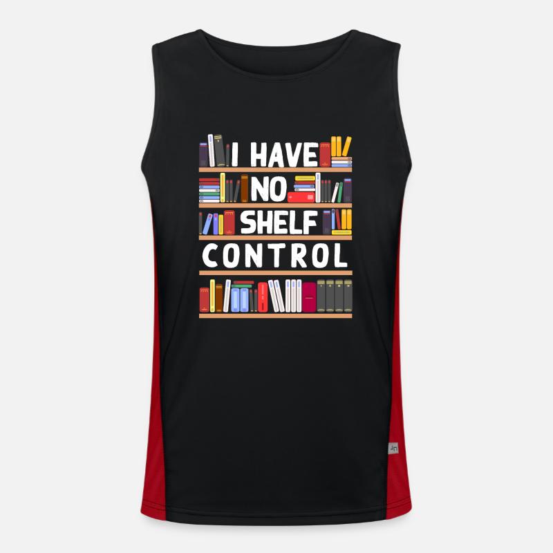 Librarian, I don't have a shelf control - Men's Functional Contrast Tank Top  - black/red