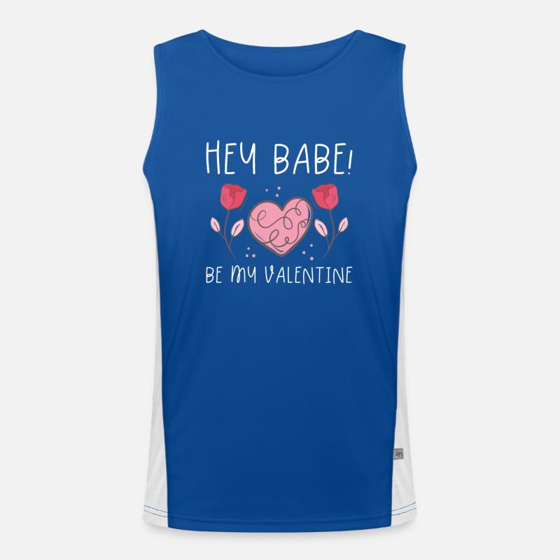Hey Babe, Be My Valentine's Greeting Men's Functional Contrast Tank Top 