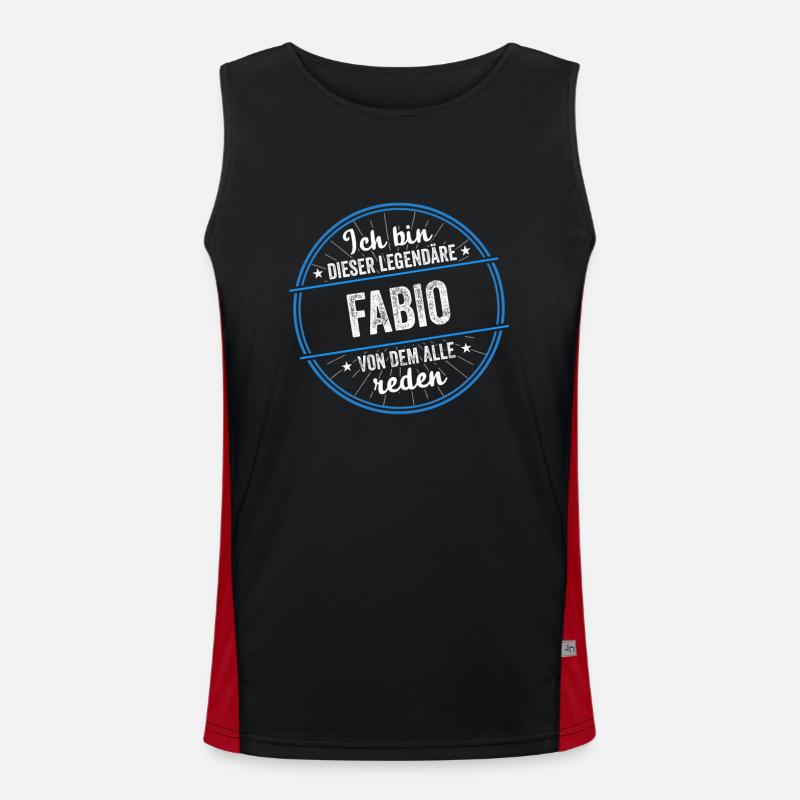 Ich bin dieser legendärer Fabio Name Funktionelles Kontrast-Tank Top für Männer 
