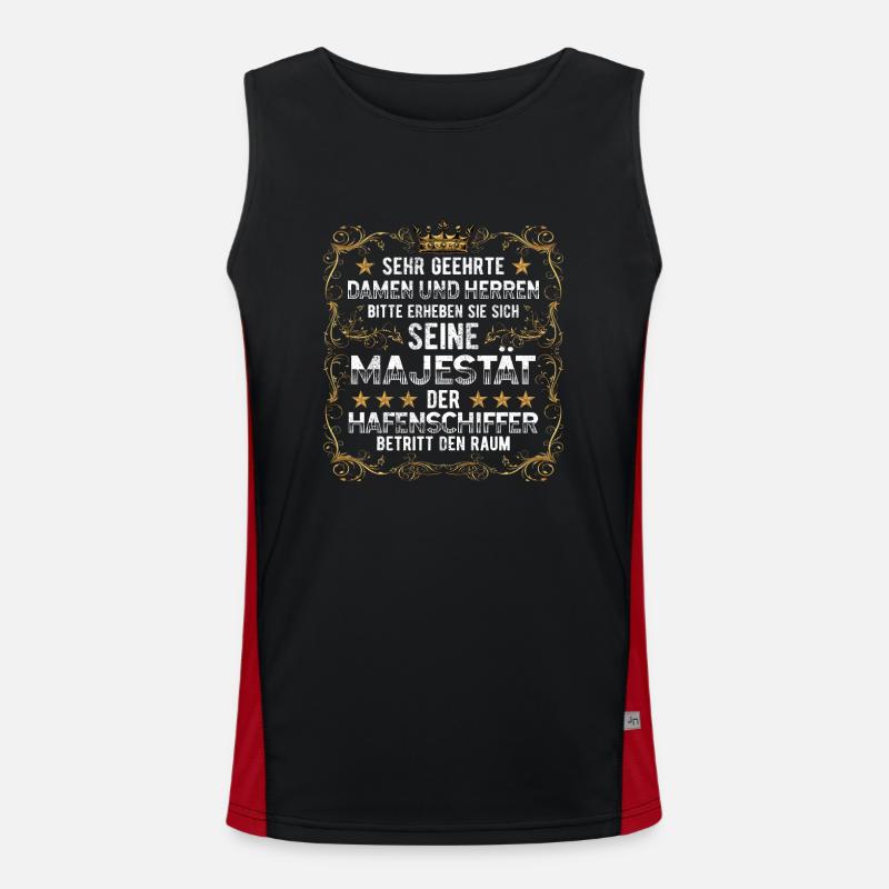 Hafenschiffer seine Majestät Bootsbauer Funktionelles Kontrast-Tank Top für Männer 
