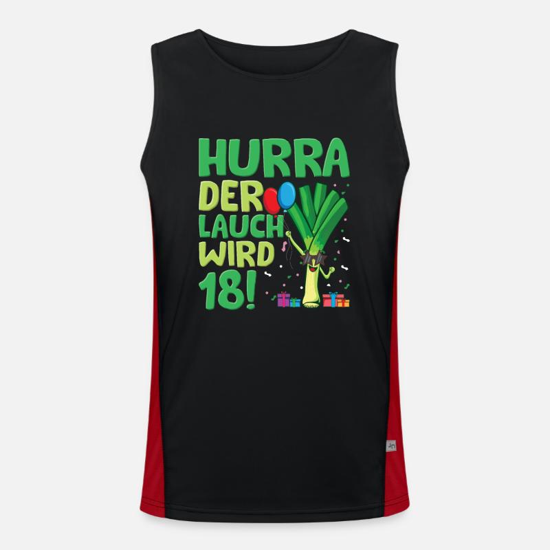 Hurra der Lauch wird 18 Funktionelles Kontrast-Tank Top für Männer 