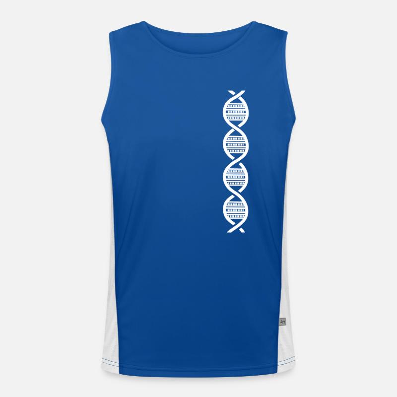 White DNA harmonica for harmonica player Men's Functional Contrast Tank Top 