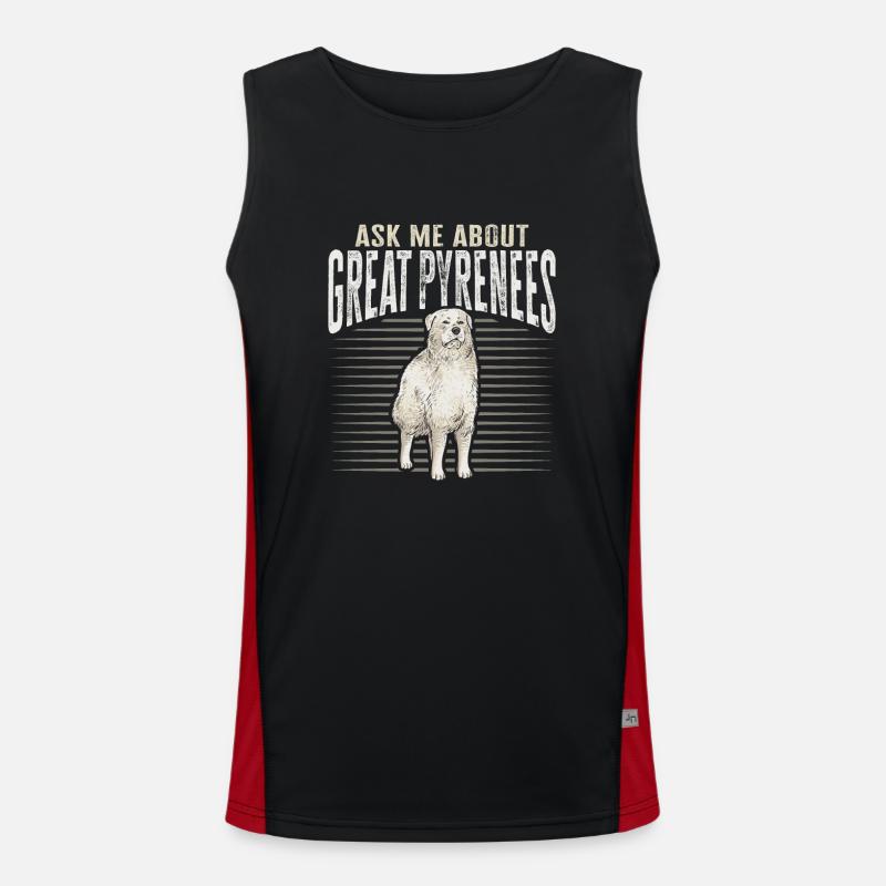 Fragen Sie mich über Große Pyrenäen Funktionelles Kontrast-Tank Top für Männer 