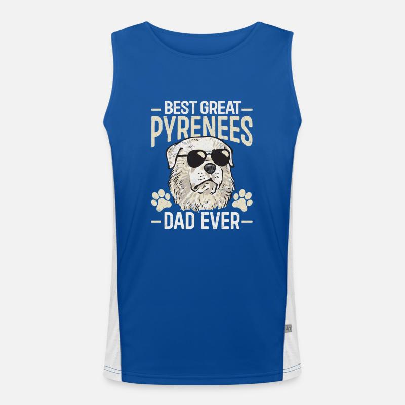 Best Great Pyrenees Papa ever Men's Functional Contrast Tank Top 