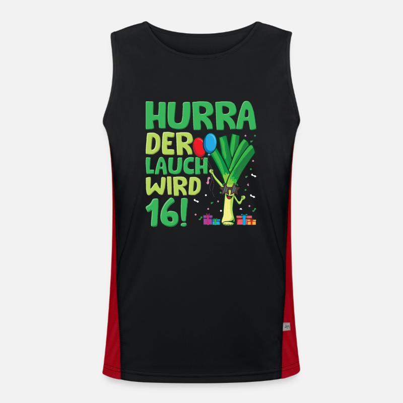 Hurra der Lauch wird 16 Funktionelles Kontrast-Tank Top für Männer 