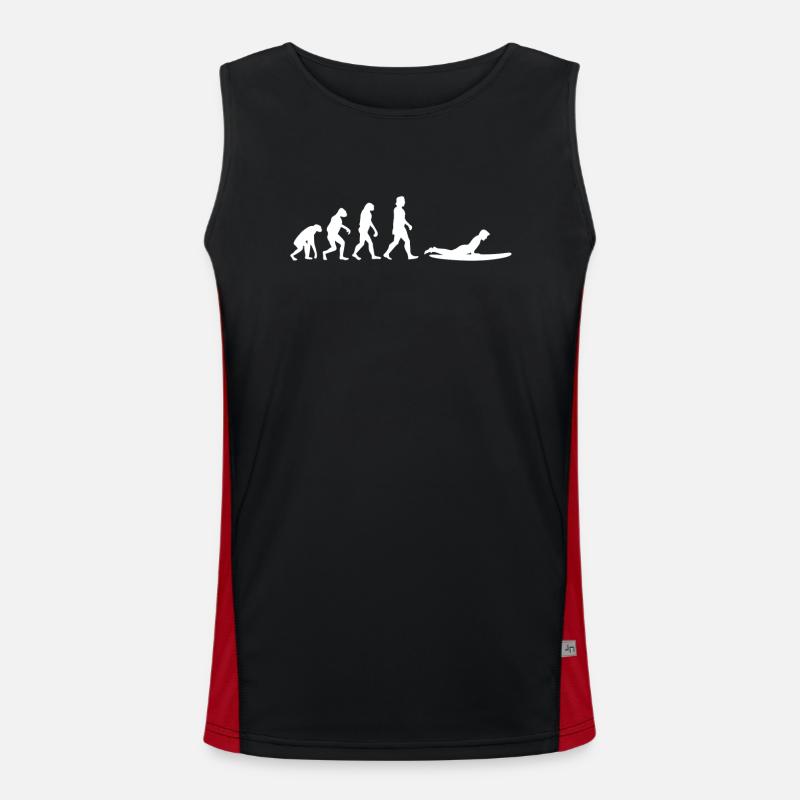 Surfing Evolution - Men's Functional Contrast Tank Top  - black/red