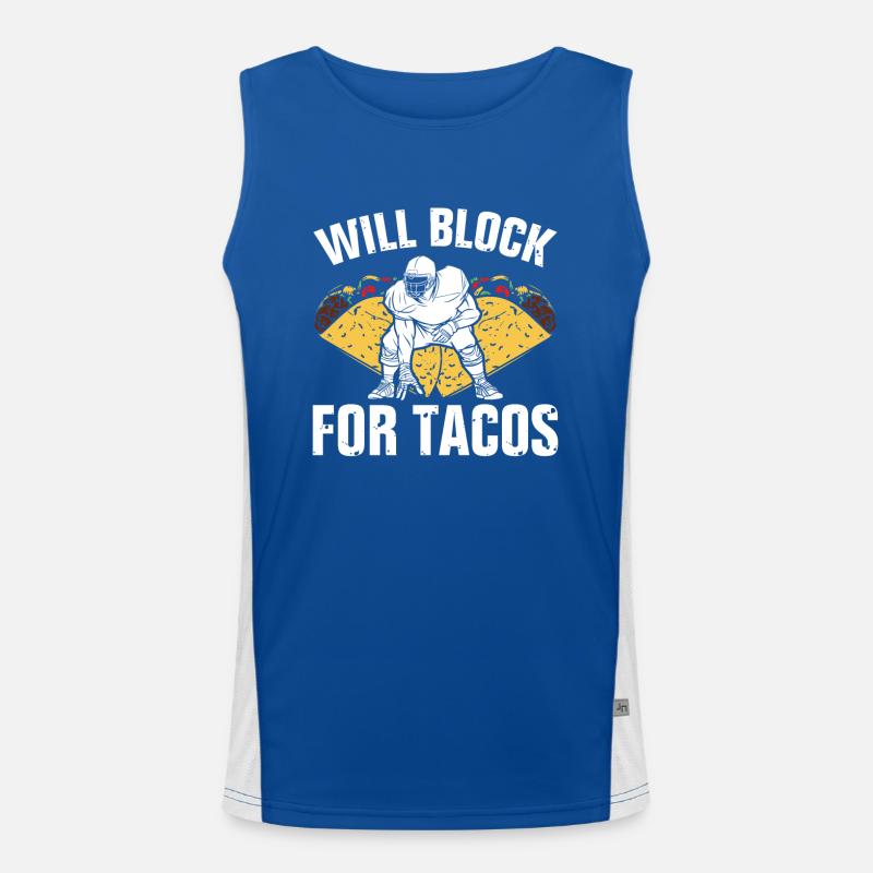 Will block for tacos Men's Functional Contrast Tank Top 