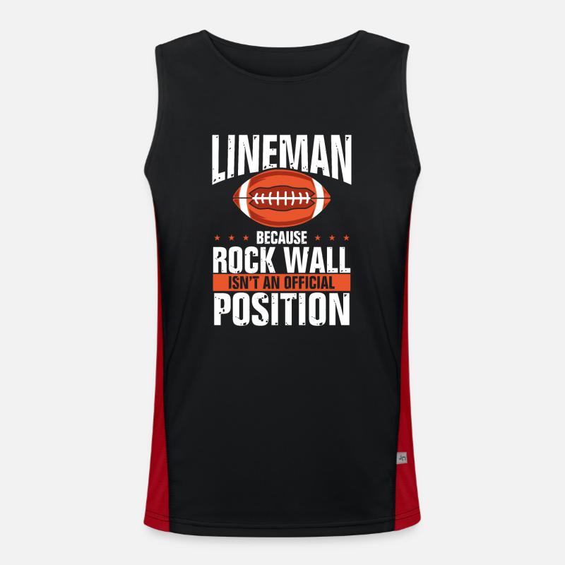 Lineman rock face position Men's Functional Contrast Tank Top 