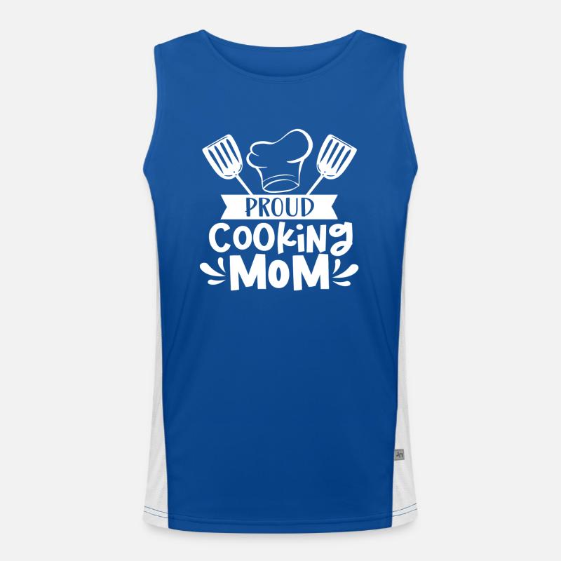 Stolze Kochende Mutter Köchin Koch Kochen Mama Funktionelles Kontrast-Tank Top für Männer 