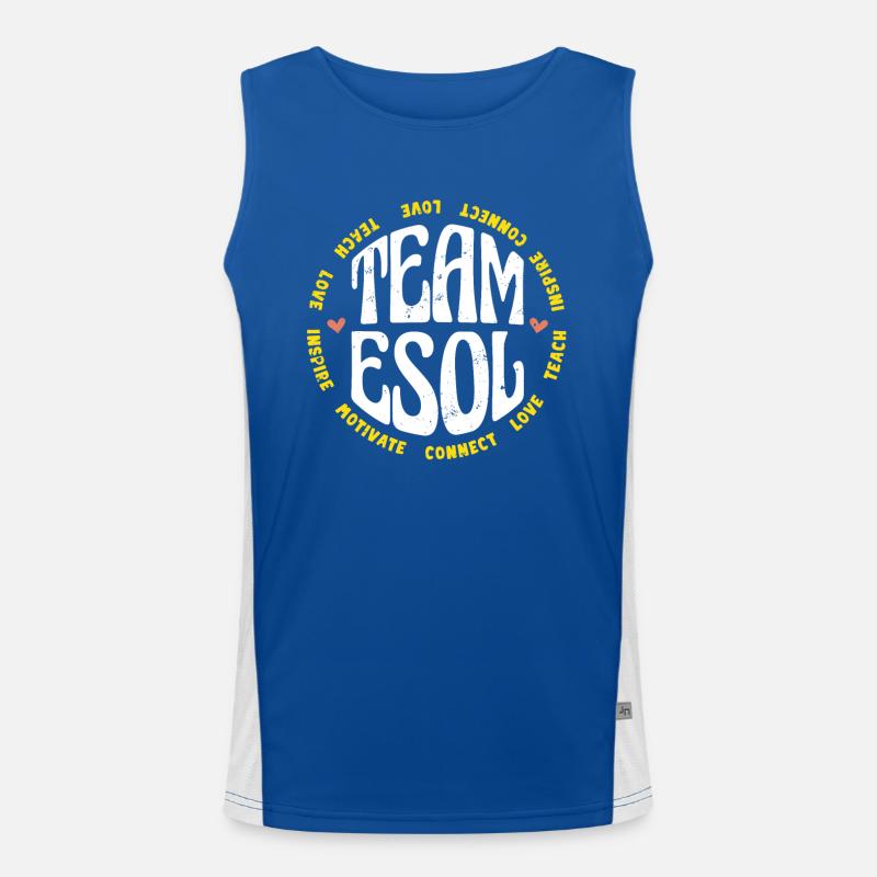 ESOL Teacher Crew Squad Rainbow Back Zur Schule Funktionelles Kontrast-Tank Top für Männer 