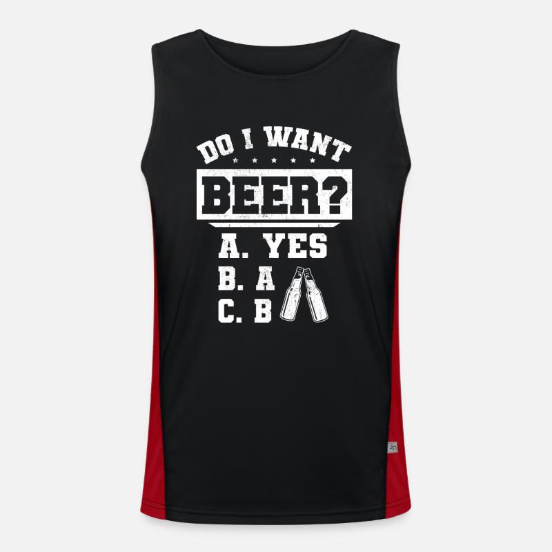 Will ich ein Bier? Biertrinker, Bier Biere saufen Funktionelles Kontrast-Tank Top für Männer 