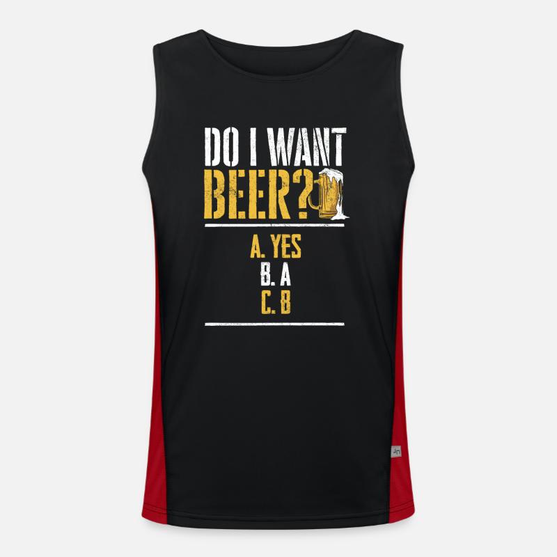 Will ich ein Bier? Biertrinker, Bier Biere saufen Funktionelles Kontrast-Tank Top für Männer 