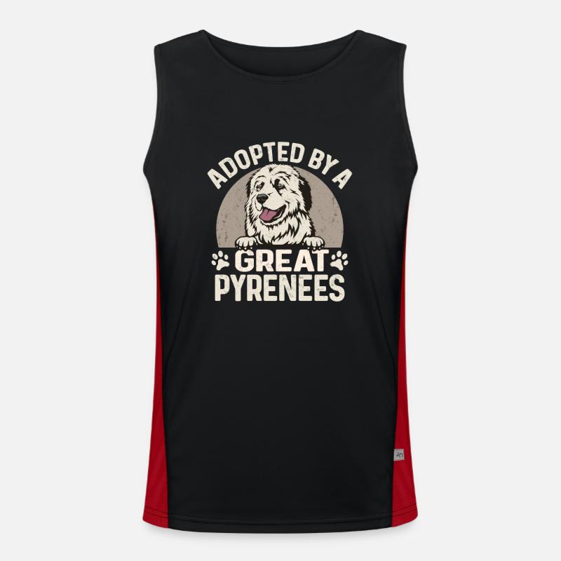 Great Pyrenean Dog, adopted by a Great Py Men's Functional Contrast Tank Top 