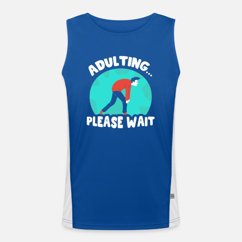 Erwachsen Werden Bitte Warten Geburtstag Pubertät Funktionelles Kontrast-Tank Top für Männer 