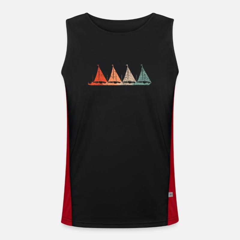 Segelboote Retro Funktionelles Kontrast-Tank Top für Männer 