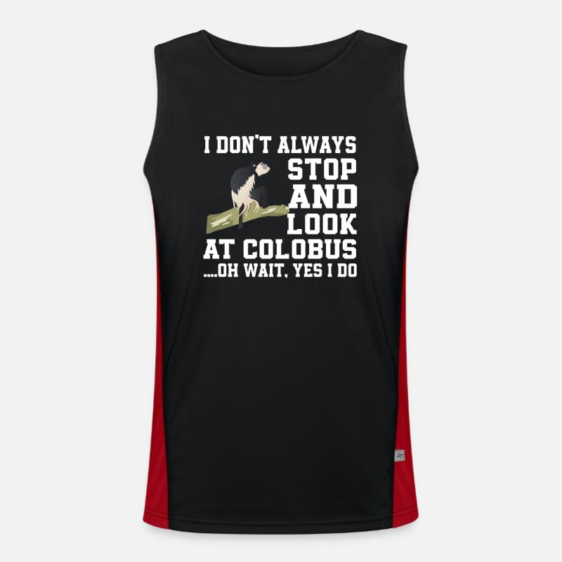 Funny Colobus Monkey Saying Men's Functional Contrast Tank Top 