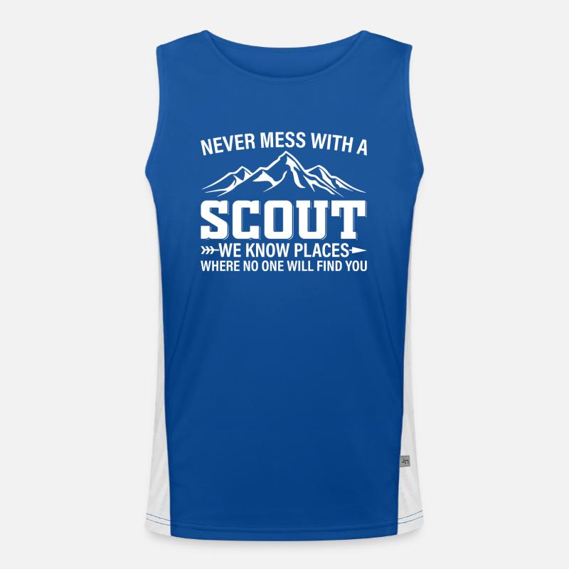 Never Mess With A Scout We Know Places - Scouting Men's Functional Contrast Tank Top 