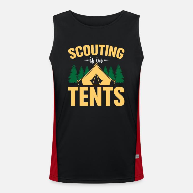 Scouting Is In Tents - Hiking Scout Squad Scouting Funktionelles Kontrast-Tank Top für Männer 