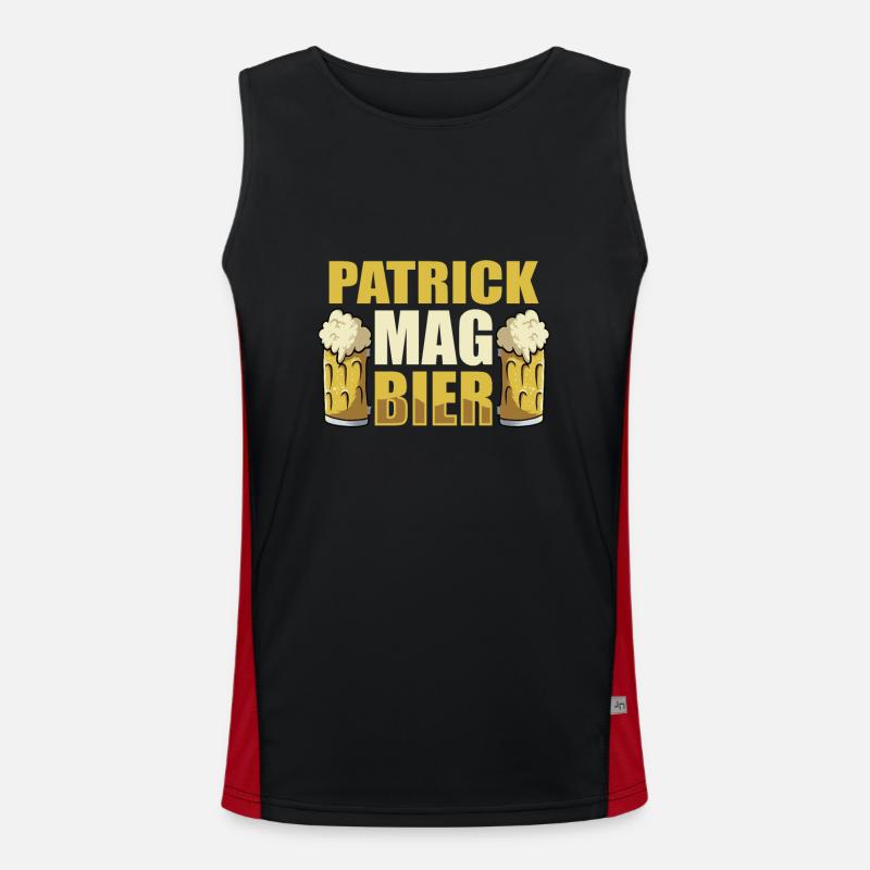 Patrick mag Bier Name Geburtstag Funktionelles Kontrast-Tank Top für Männer 