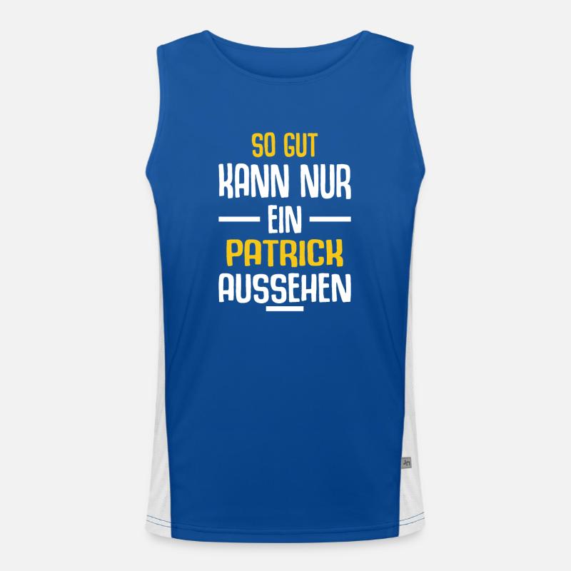 Patrick Vorname Name Geburtstag Funktionelles Kontrast-Tank Top für Männer 