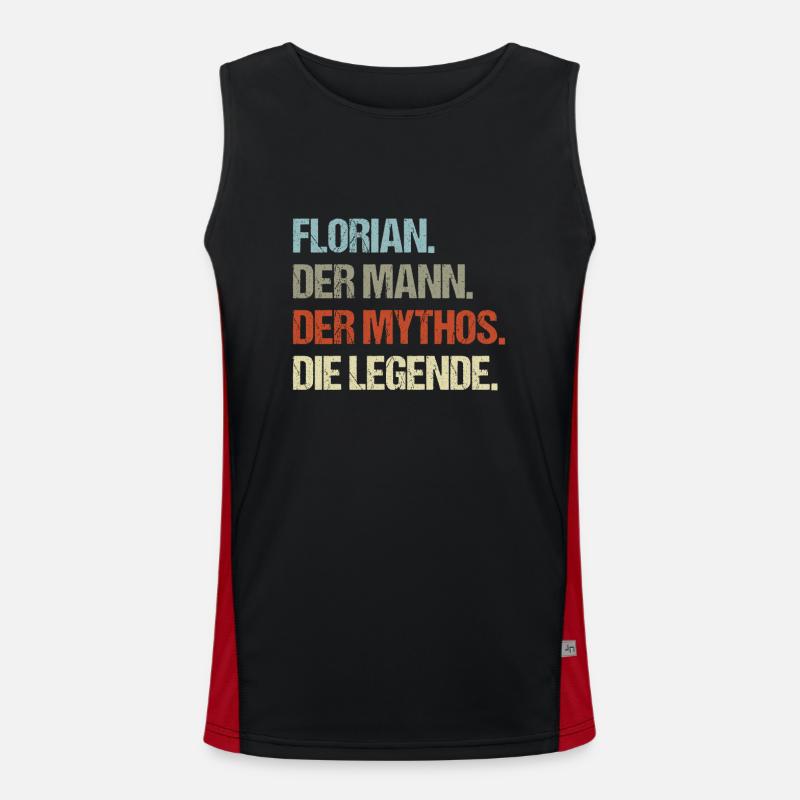 Florian der Mann der Mythos die Legende Funktionelles Kontrast-Tank Top für Männer 