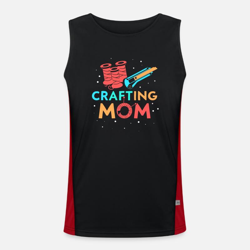 Basteln Mama Bastler Mutter Bastel Funktionelles Kontrast-Tank Top für Männer 