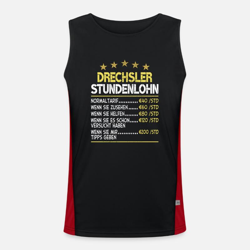 Drechsler Stundenlohn Funktionelles Kontrast-Tank Top für Männer 