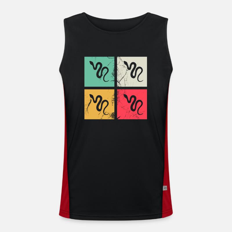 Snake Retro Reptile Python Idée cadeau Débardeur respirant contrasté Homme 