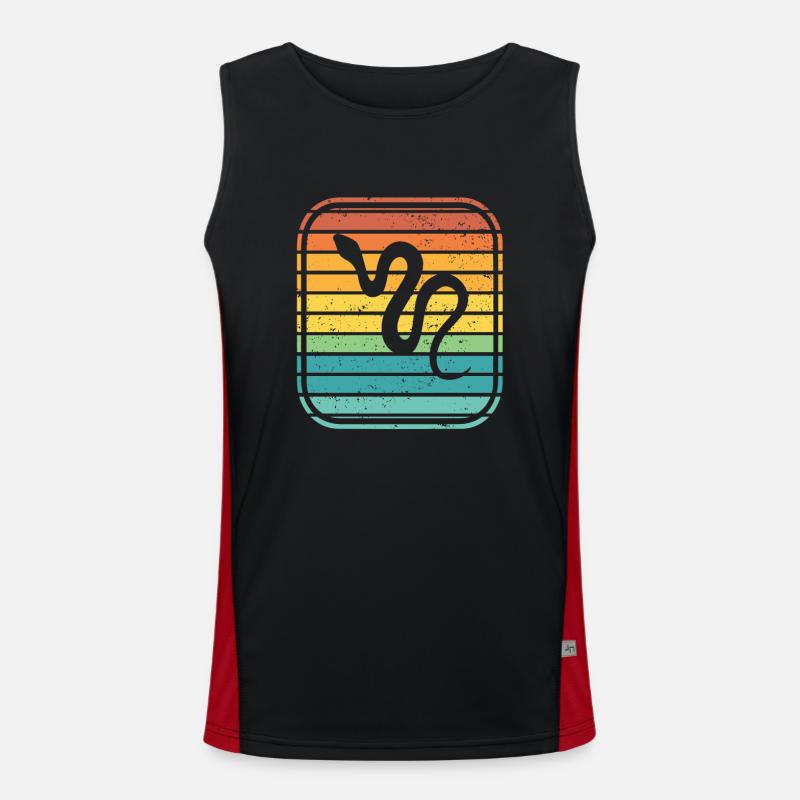 Snake Retro Reptile Python Idée cadeau Débardeur respirant contrasté Homme 