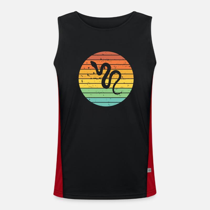 Snake Retro Reptile Python Gift idea Funktionelles Kontrast-Tank Top für Männer 