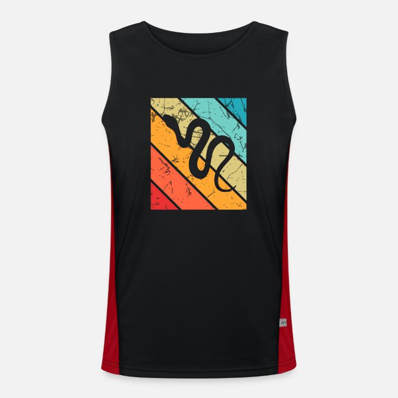 Snake Retro Reptile Python Gift idea Funktionelles Kontrast-Tank Top für Männer 