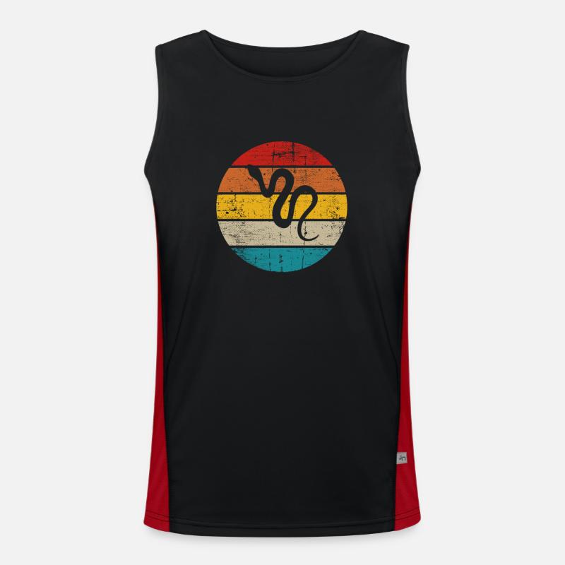 Snake Retro Reptile Python Gift idea Men's Functional Contrast Tank Top 