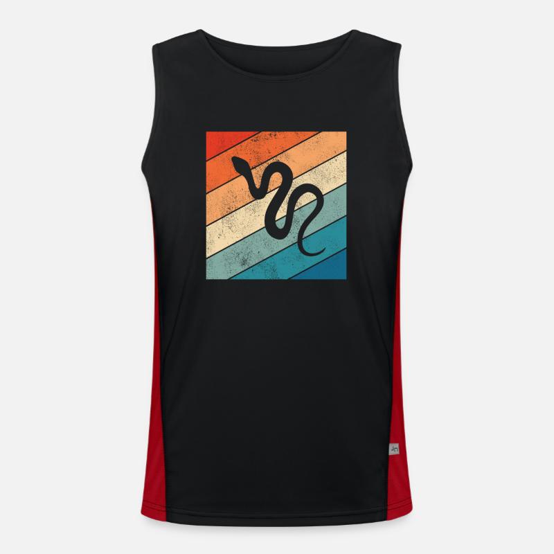 Snake Retro Reptile Python Idée cadeau Débardeur respirant contrasté Homme 
