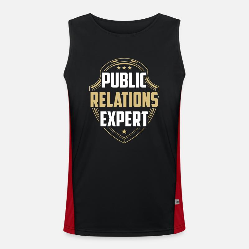 Public Relations Experte Job PR Beruf Funktionelles Kontrast-Tank Top für Männer 