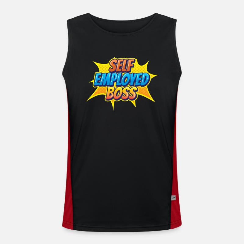 Selbständiger Chef Freelancer Selbstständig Funktionelles Kontrast-Tank Top für Männer 