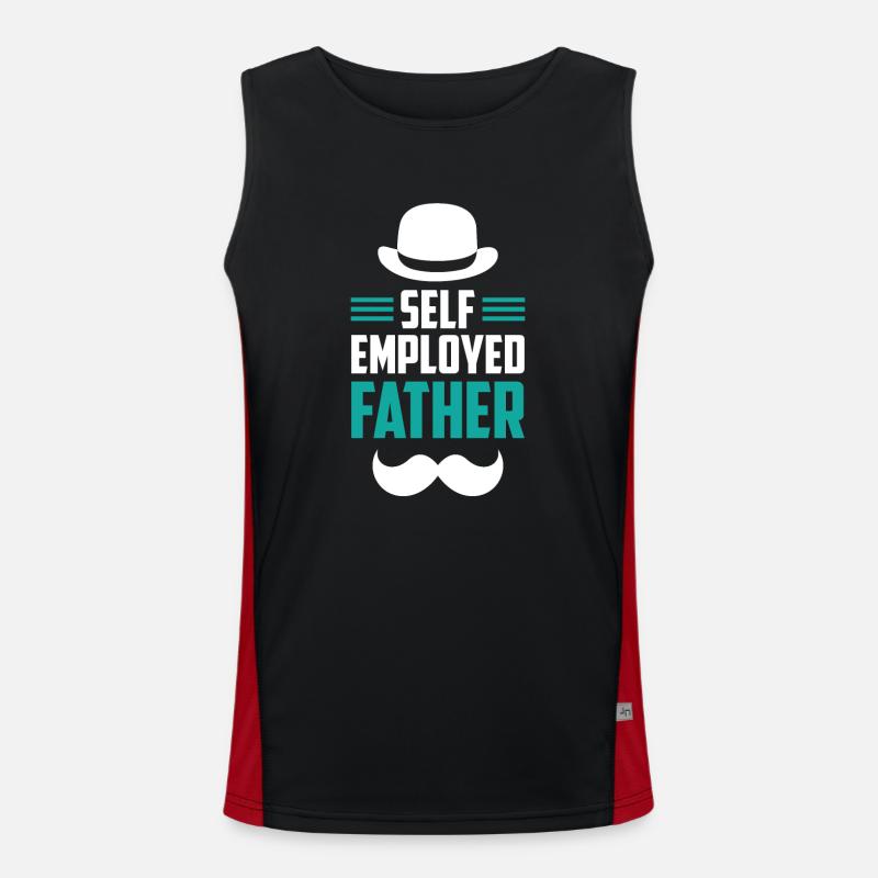 Self-employed father Freelancer Self-employed - Men's Functional Contrast Tank Top  - black/red