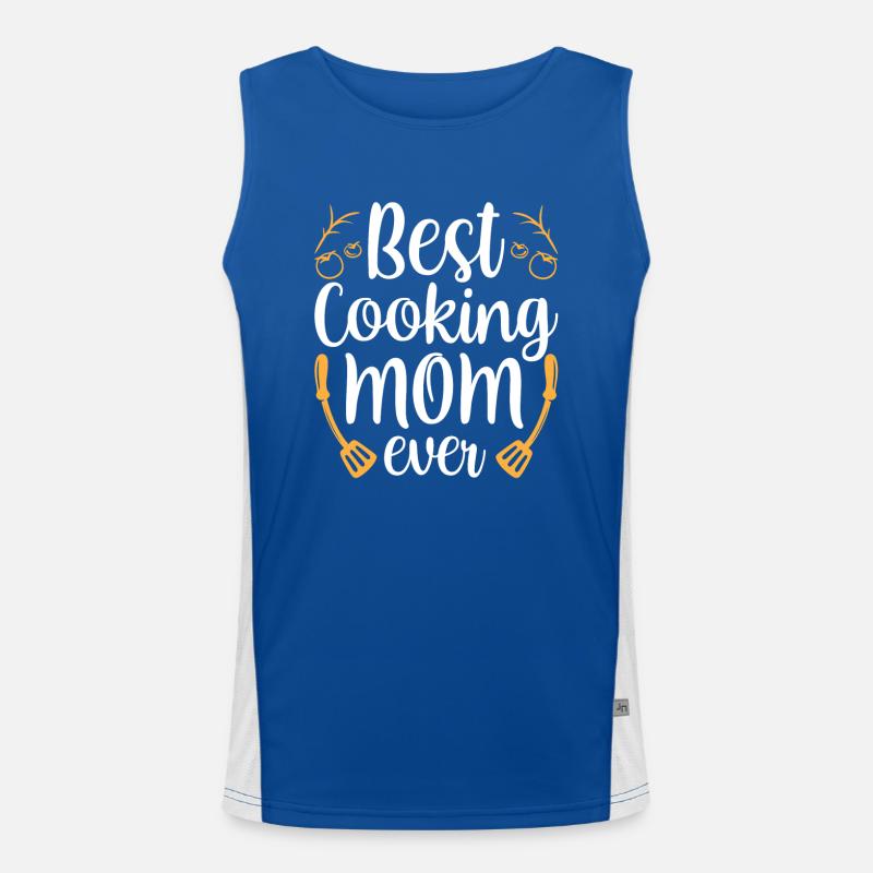 Beste Kochende Mutter Aller Zeiten Kochen Mama Funktionelles Kontrast-Tank Top für Männer 