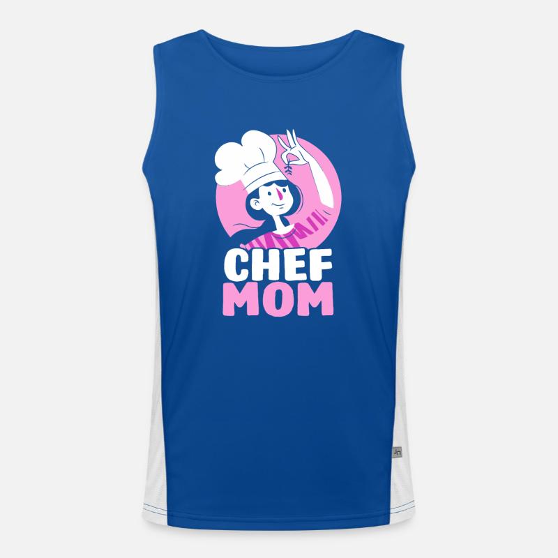 Koch Mama Köchin Mutter Kochen Funktionelles Kontrast-Tank Top für Männer 