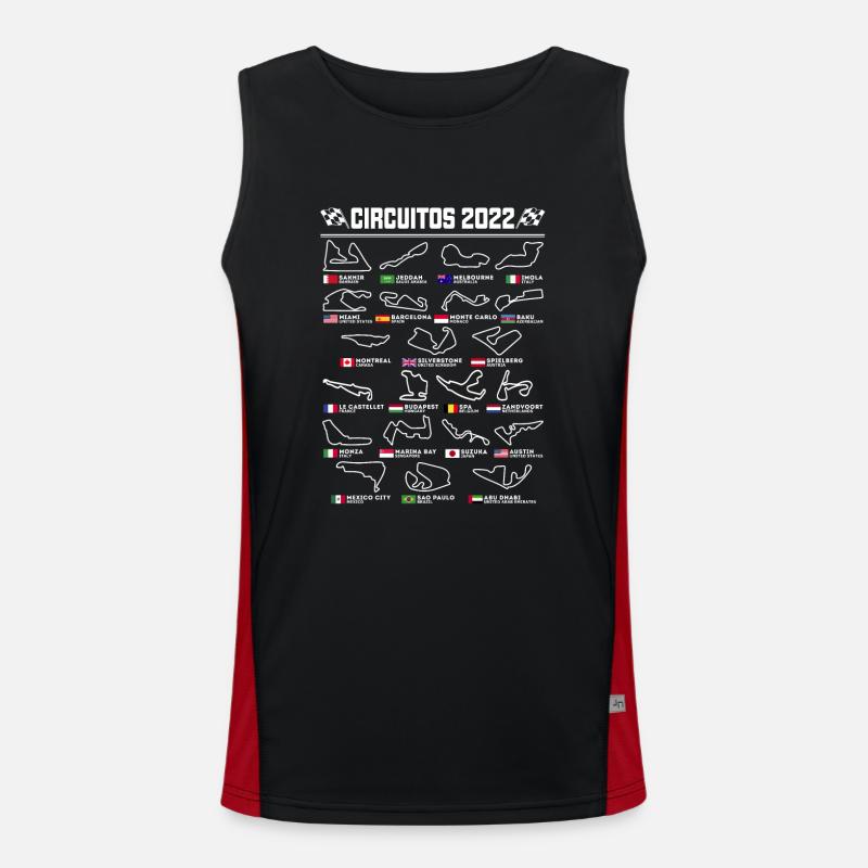 Spanische Formel-Eins-Rennstrecken Funktionelles Kontrast-Tank Top für Männer 