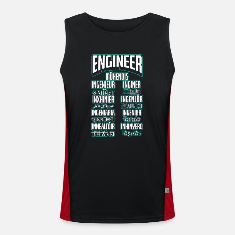 Language Engineer Engineering Career - Men's Functional Contrast Tank Top - black/red