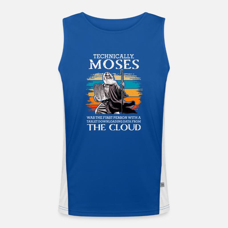 Moises First upload data English tablet Men's Functional Contrast Tank Top 