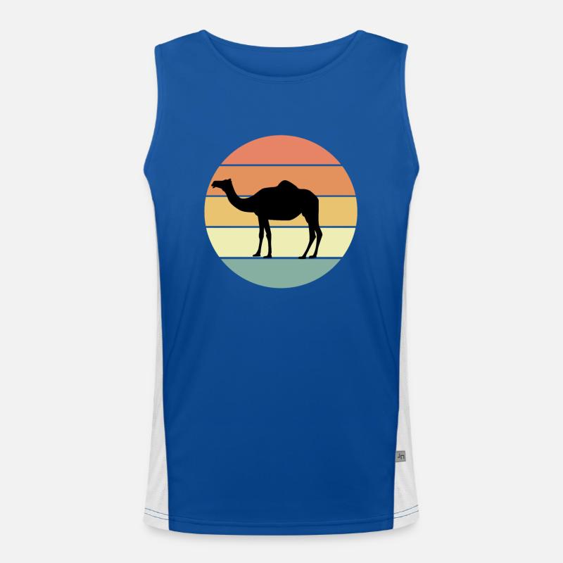 Retro Kamel Design Funktionelles Kontrast-Tank Top für Männer 